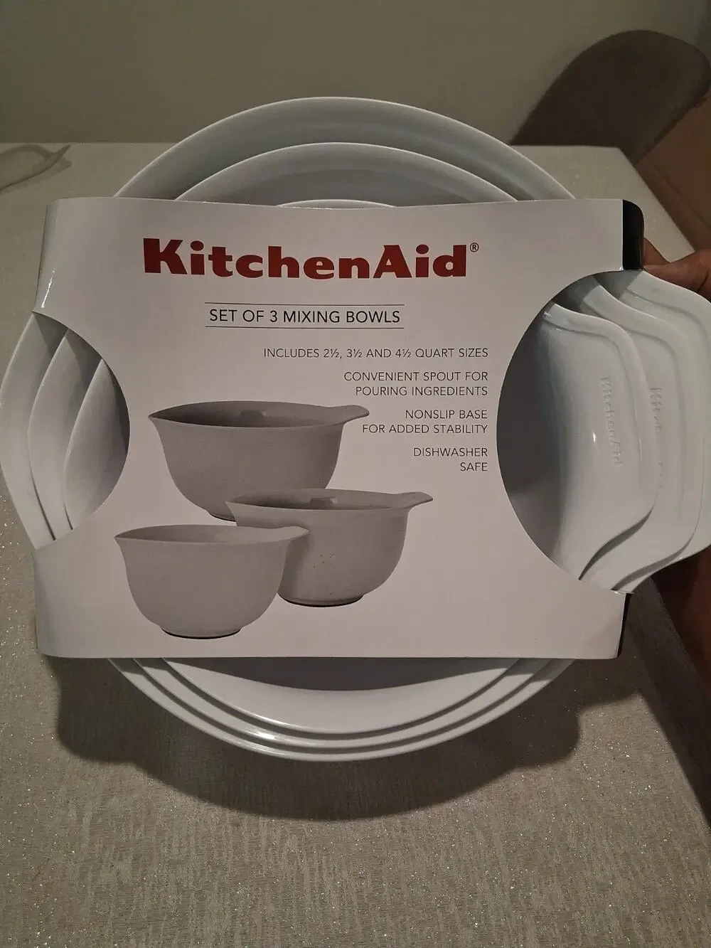 KitchenAid Mixing Bowls Set of 3 New White